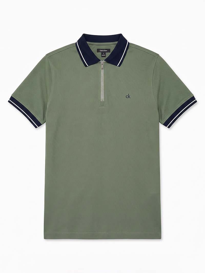 Calvin Klein Zip-Neck Polo Shirt
