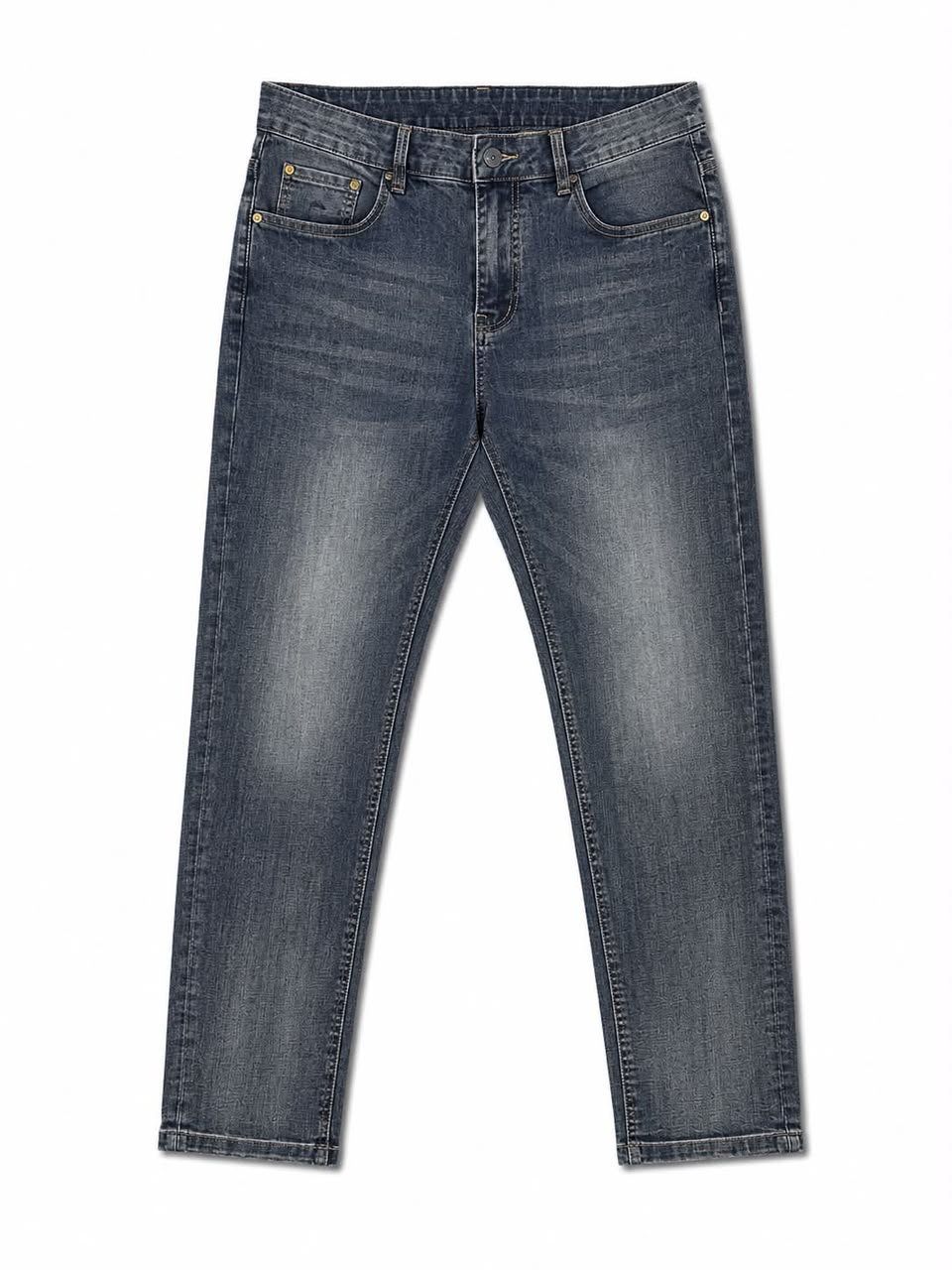Classic Washed Grey Straight-Fit Jeans