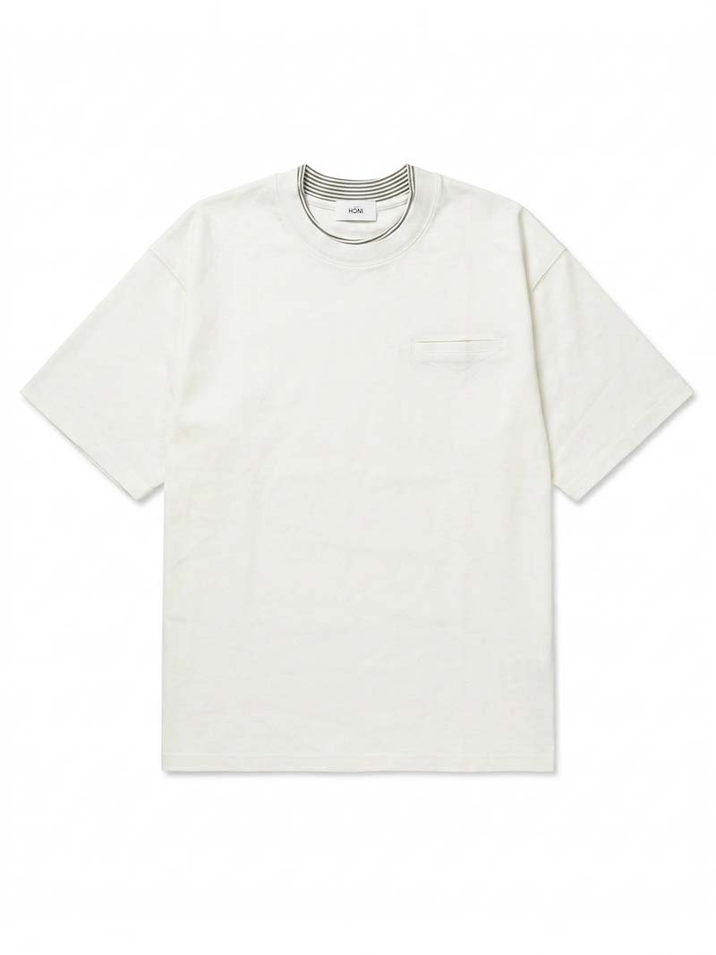 Injchi White Cotton Crew Neck
