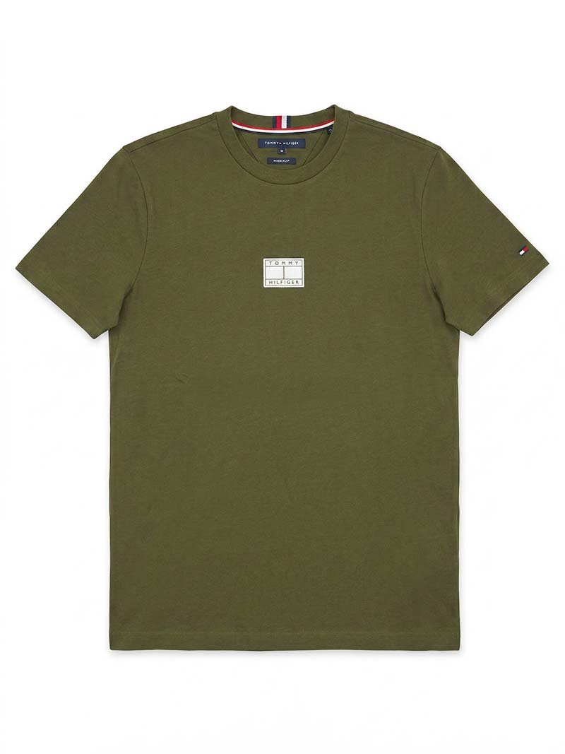 Tommy Olive Cotton Crew Neck
