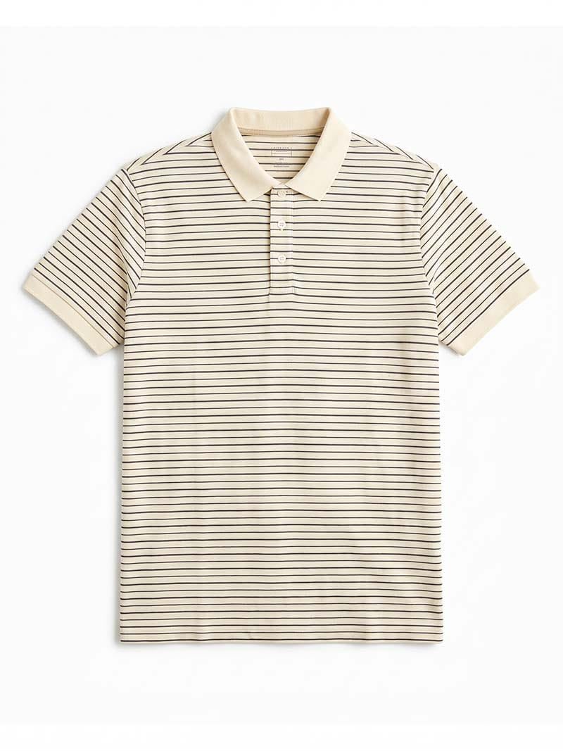 Striped Fine-Piqué Polo Shirt