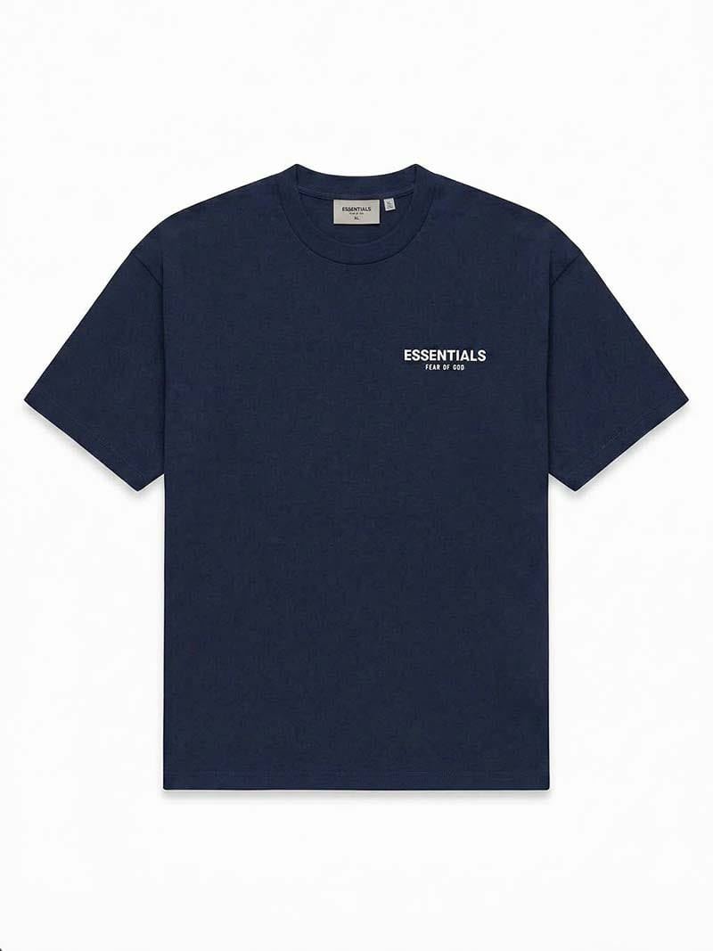 Essentials Fear Of God Logo T-Shirt Navy Blue