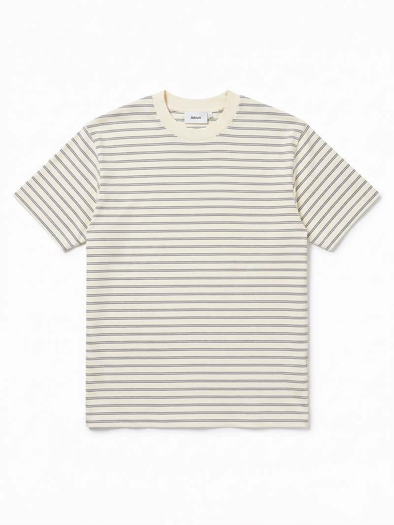 Adsum Fine Striped Crew Neck T-Shirt