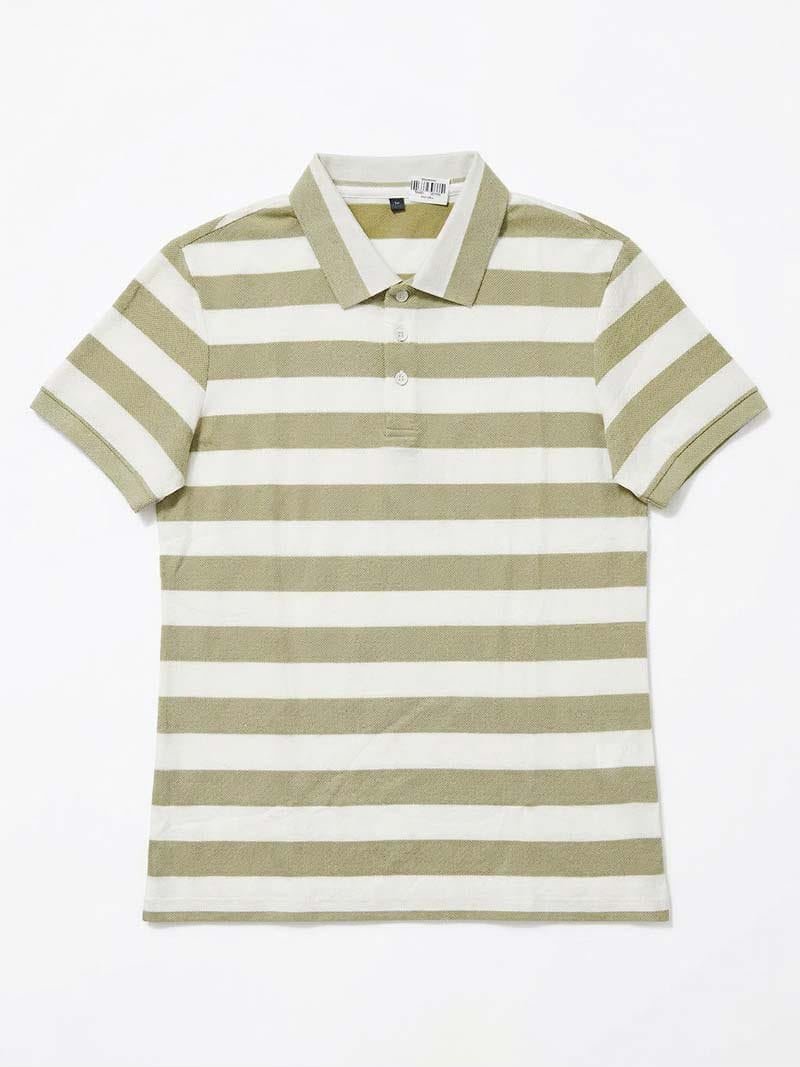 Wide Striped Piqué Polo Shirt