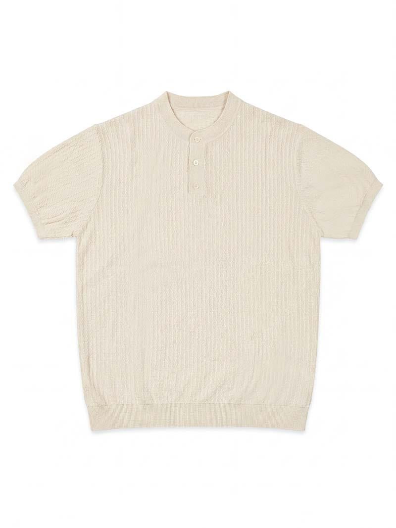 Lightweight Ribbed Henley T-Shirt