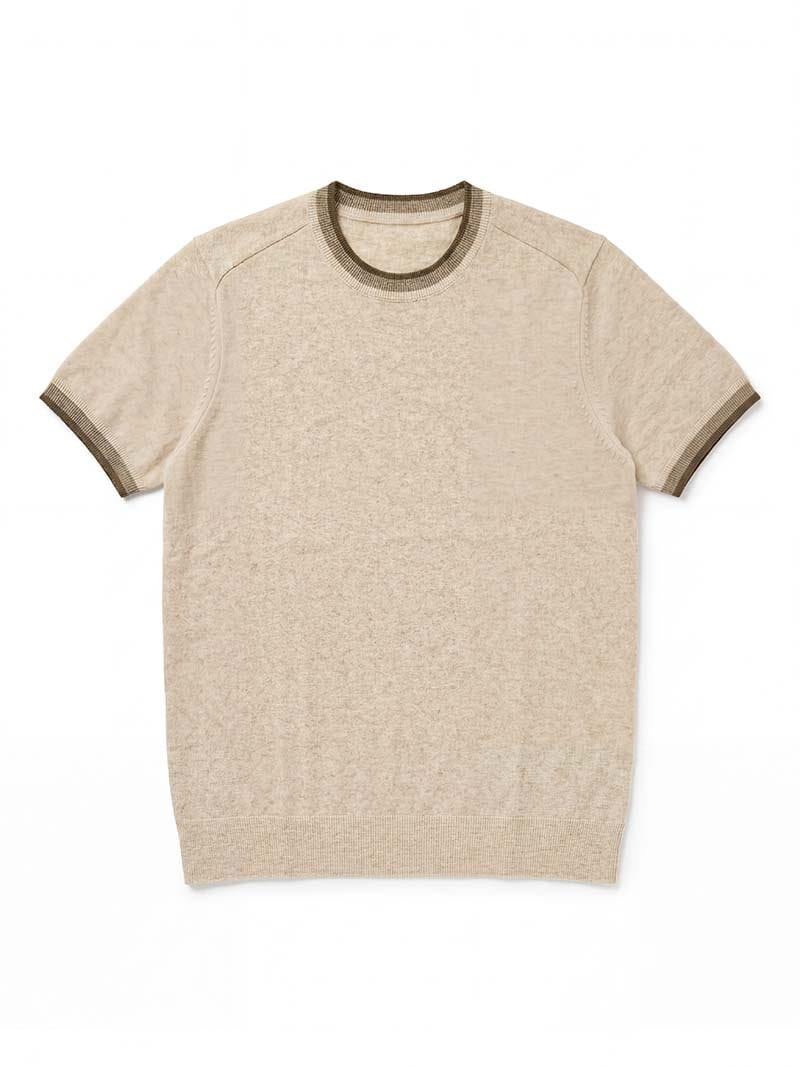 Contrast Trim Knit T-Shirt