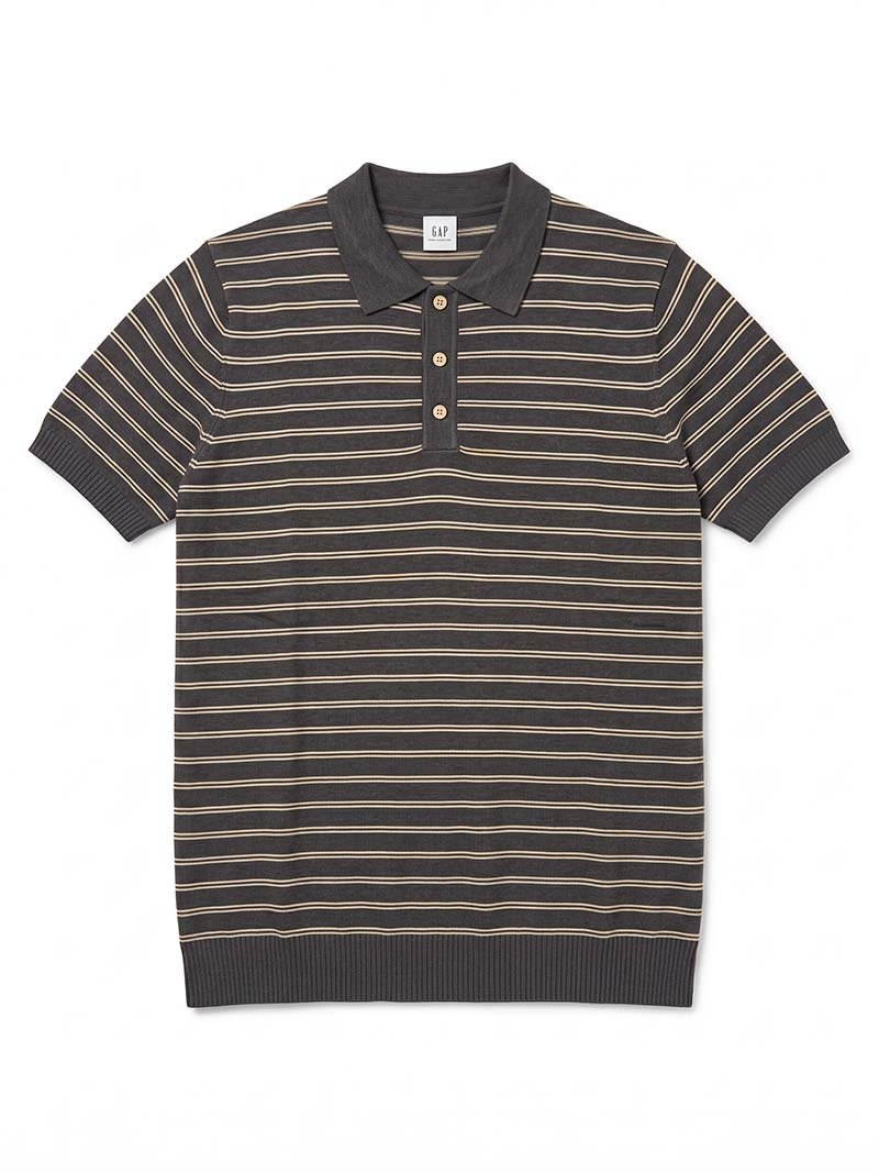 Striped Knit Polo