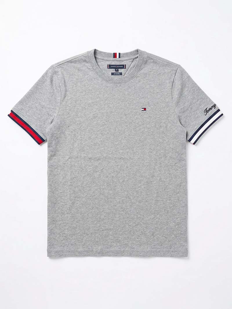 Tommy Gray Cotton Crew Neck