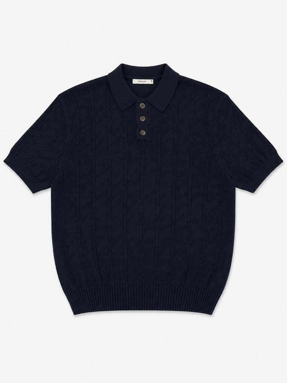 Reserved Cable-Knit Polo Shirt